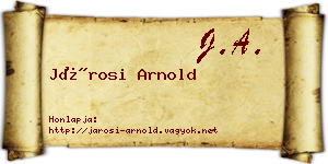 Járosi Arnold névjegykártya